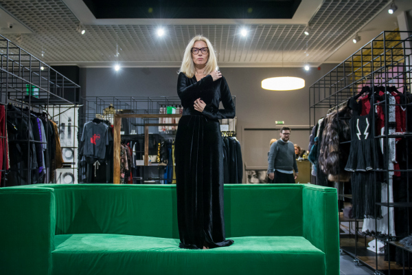 Noemi Meilman wearing Aureliana dress at Molecule F Concept Store