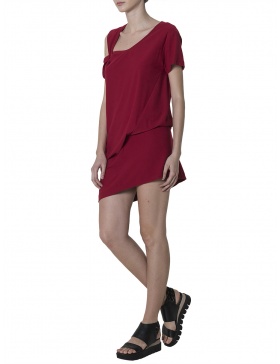 Asymmetric Red Mini Dress 