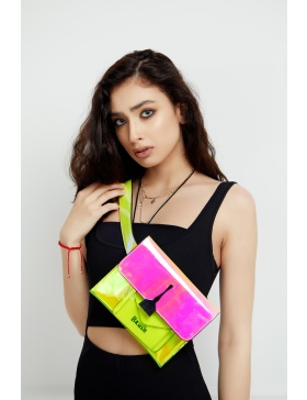 Reflective and Transparent Pink and Neon Bag 