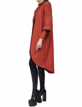 TERA Cardigan | Wool Winter Cardigan in Pompeian Red