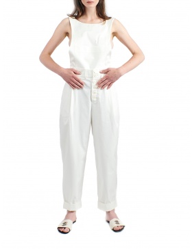 White jumpsuit with removable top