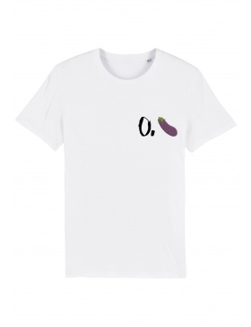 O. eggplant T-shirt - black writing