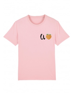 O. peach T-shirt - black writing