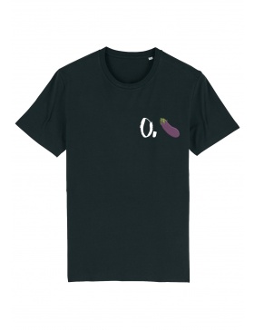 O. eggplant T-shirt - white writing