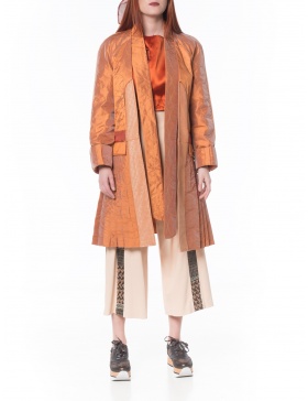 Orange jacket with pleats | Sandra Chira 